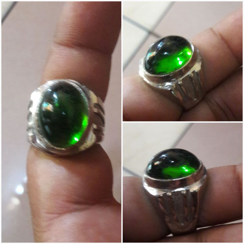 Green hot sale obsidian ring