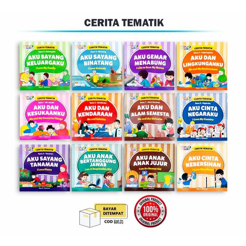 Jual BUKU CERITA ANAK BERGAMBAR SERI TEMATIK BILINGUAL FULL COLOUR ...