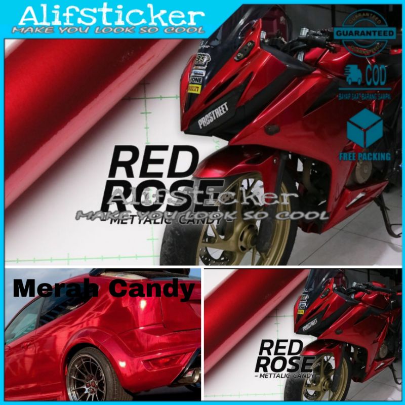 Jual Stiker Skotlet Motor Merah Metalik Candy Scotlet Warna Metalic ...