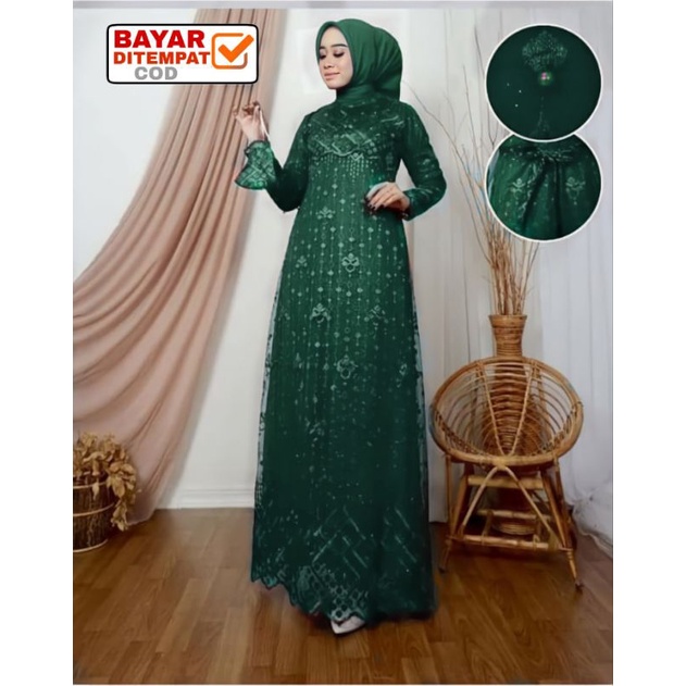 Jual Gamis Brukat Tile Terbaru Premium Wanita Moana L Xl Xxl Shopee