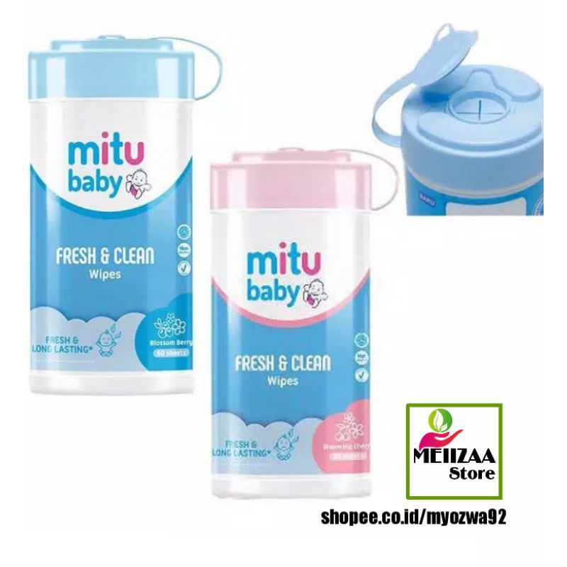 Jual Mitu Baby Tisu Basah Fresh & Clean Wipes Non Alcohol Bottle 60's ...