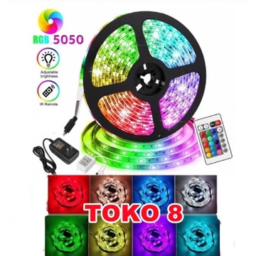 Paket Lampu Led Strip 5050 3528 2835 Rgb 5M 10M Ip44 Ip33 Rgb Remote Lampu Hias Warna Warni