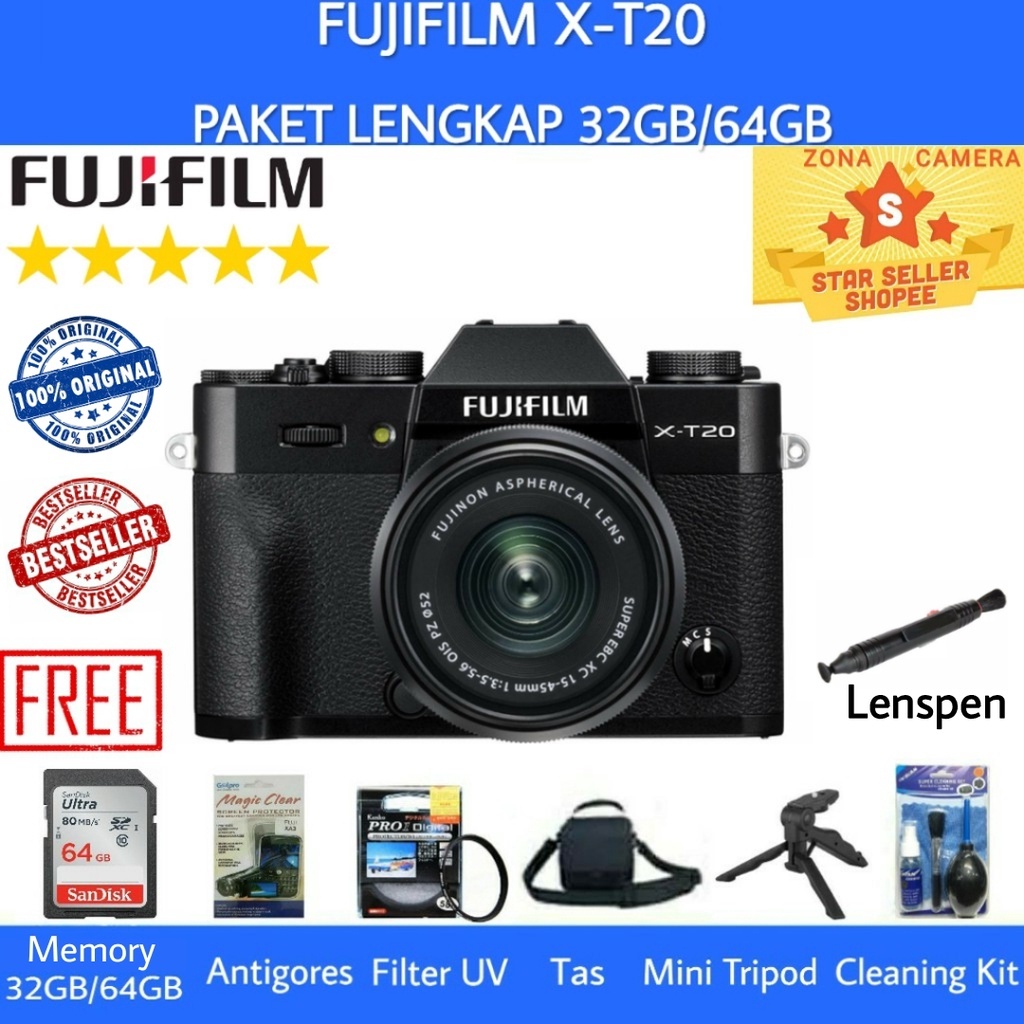 Jual [NEW] FUJIFILM X-T20 / FUJIFILM XT20 KIT 15-45MM OIS PZ WIFI ...