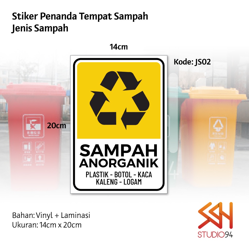 Jual Stiker Penanda Tempat Jenis Sampah | Organik Non Anorganik Medis ...