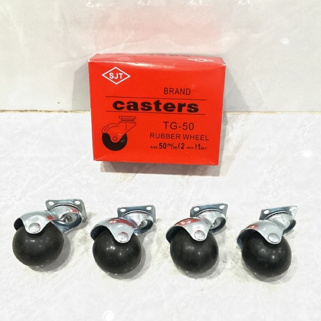 Jual Roda Caster Bola Karet Bulat Roda Etalase Roda Meja Roda Kursi 2inch Isi 4 Pcs 8898