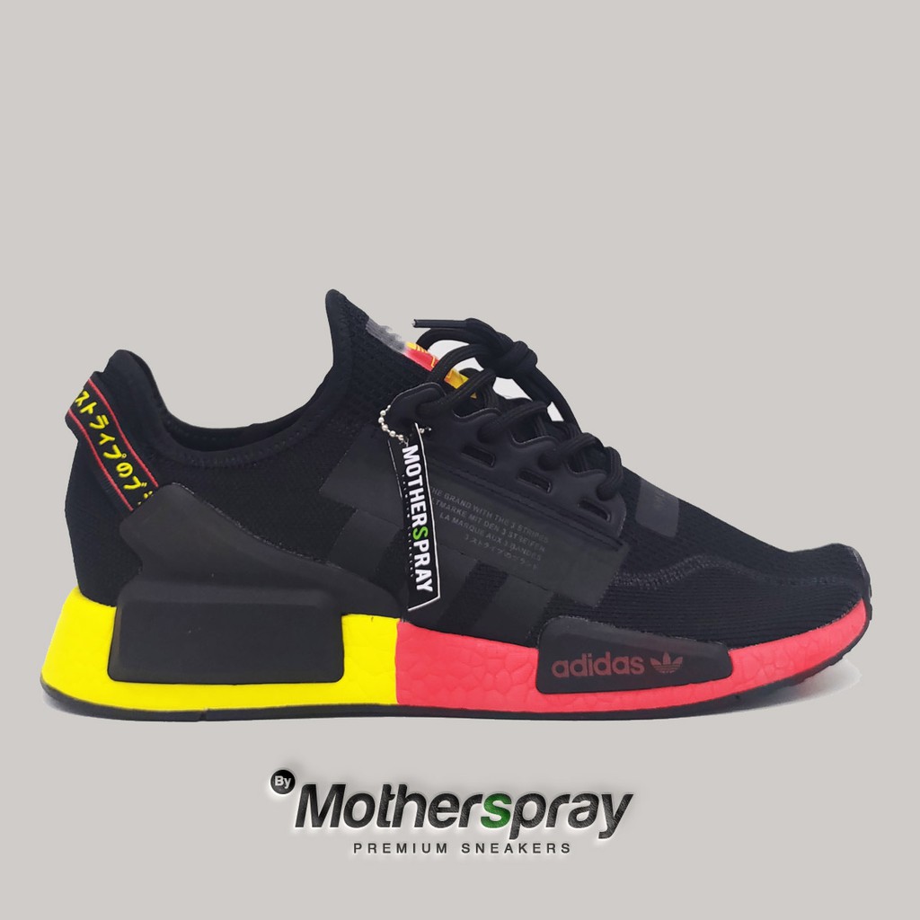 SEPATU ADIDAS NMD R1 V2 BLACK RED YELLOW PREMIUM By MOTHERSPRAY