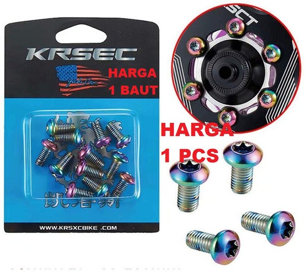 Jual Baut Rotor Titanium KRSEC M5 10mm Six Bolt CAKRAM DISC BRAKE ...