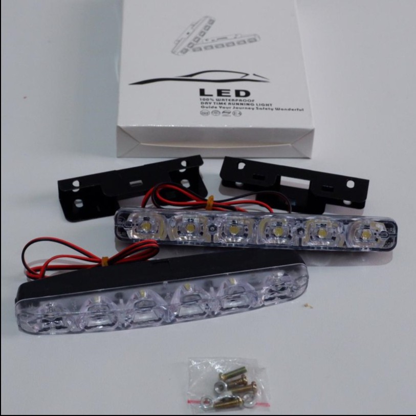 Jual DRL LED MODEL FORTUNER 2 X 6 TITIK / LED DRL 6 TITIK BAHAN PLASTIK ...