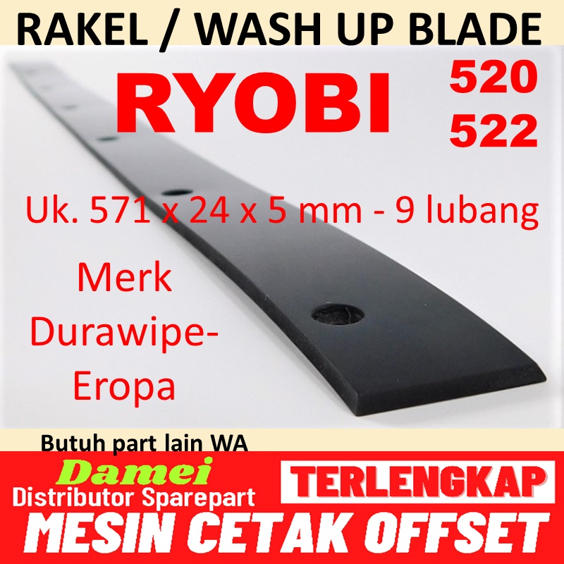 Jual Ryobi Wash Up Blade Rakel Mesin Cetak Offset Ryobi 520 Ryobi 522 ...
