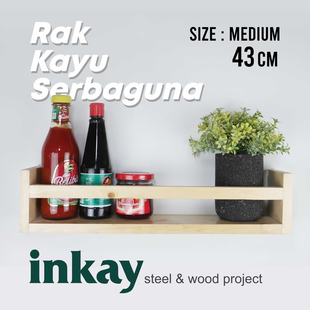 Jual RAK DINDING KAYU SERNAGUNA model pagar ukuran 43 CM INKAY | Shopee ...