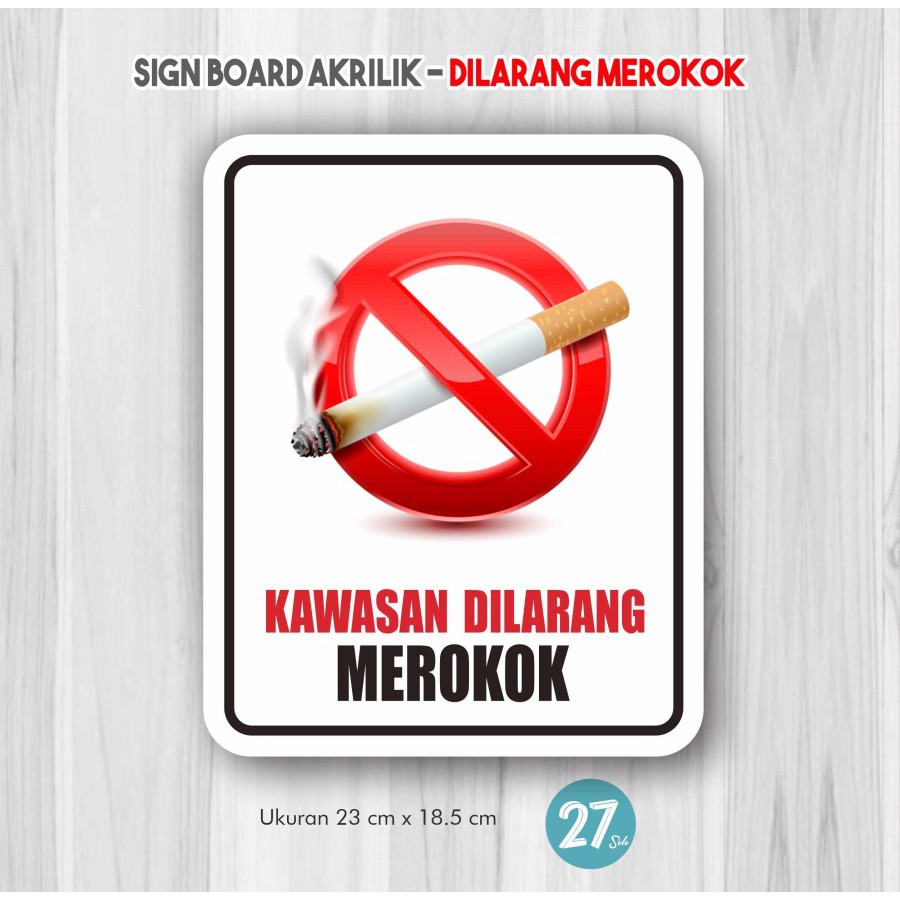 Jual Papan No Smoking Area Dilarang Merokok Sign Board Akrilik Shopee