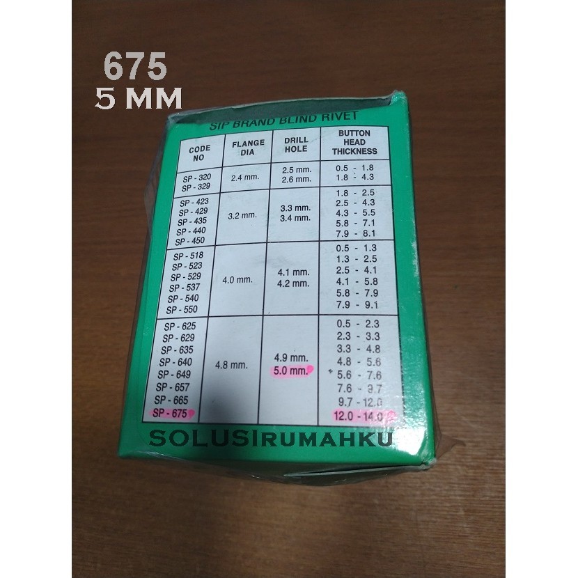 Jual 50 PCS PAKU RIVET 675 (4.8X19 mm) BLIND RIVETS RIFET RIFETS RIPET ...