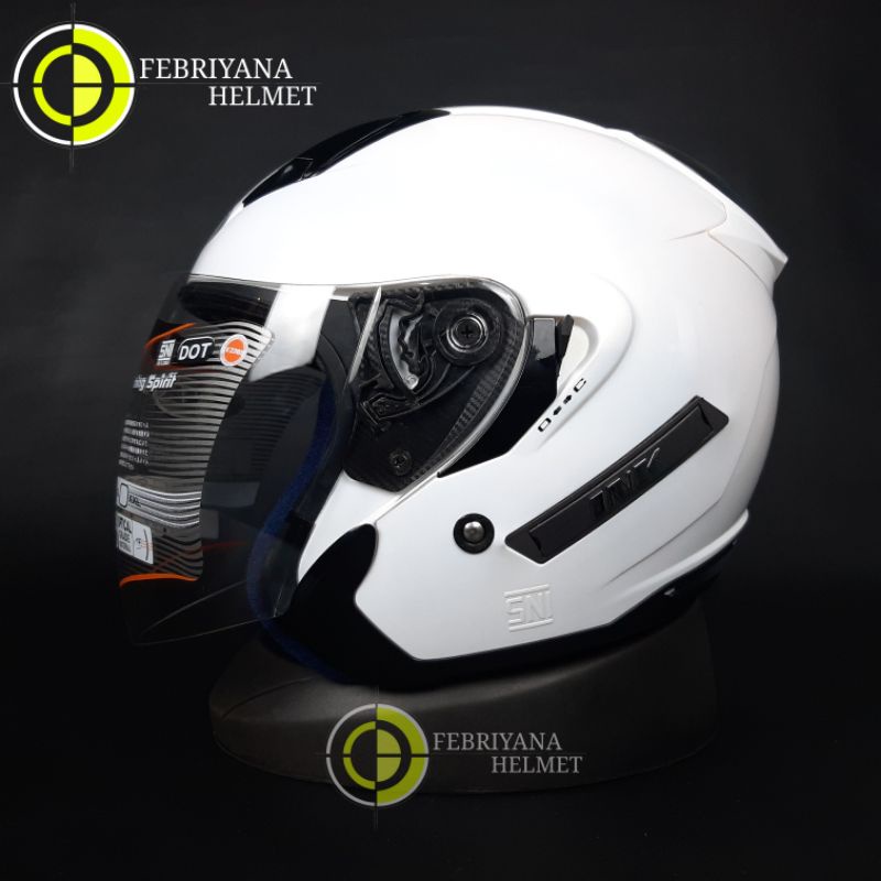 Jual HELM INK METRO 2 SOLID WHITE | HALLFACE DOUBLE VISOR INK | Shopee ...