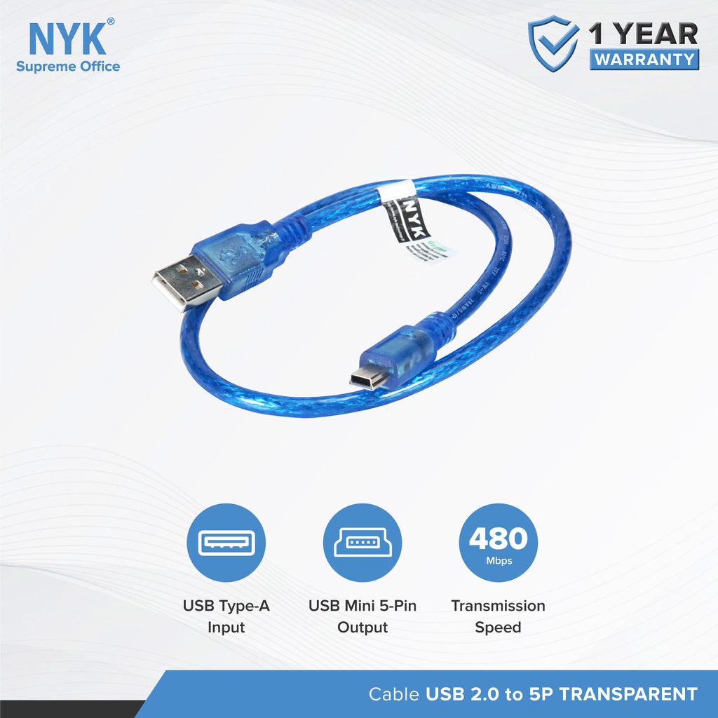 NYK Kabel USB to 5P 1.5 Meter Transparant COD (4)
