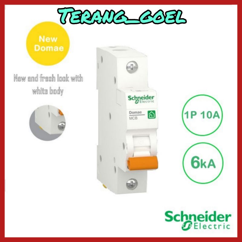 Jual MCB Schneider 1 Phase 6A, 10A, 16A, 4A, 20A / Schneider MCB Domae ...