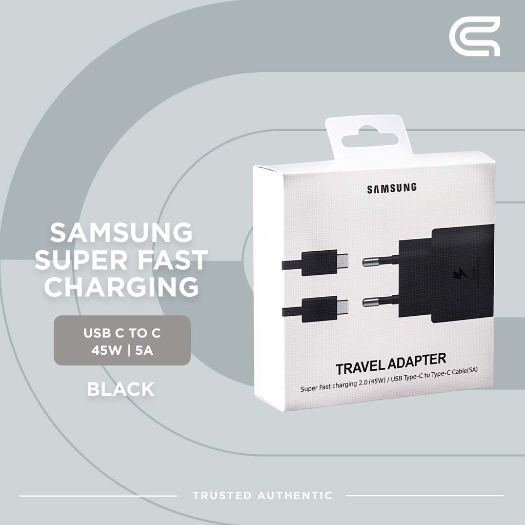 Jual SAMSUNG SUPER FAST CHARGING TYPE C 45 WATT HITAM C TO C ORIGINAL ...