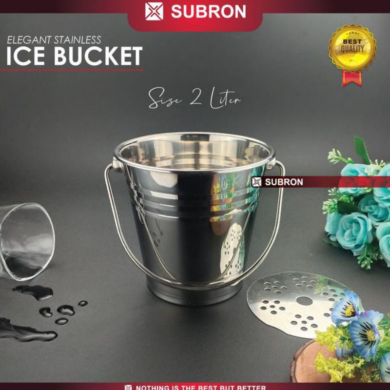 Jual SUBRON Ice Bucket Stainless Filter Saringan 1.5&2 Liter TEMPAT ES ...