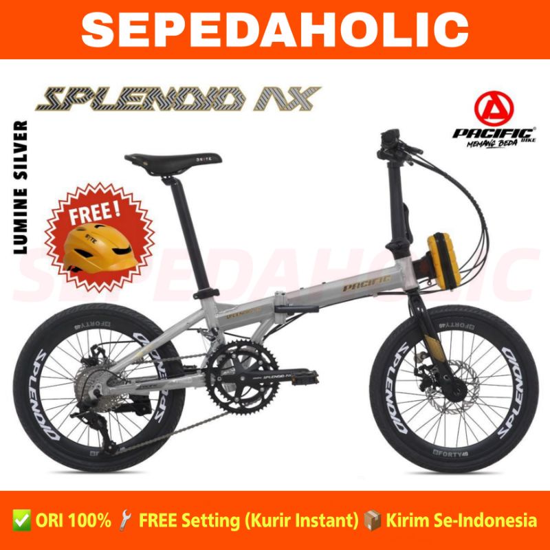 Jual Sepeda Lipat 20 Inch PACIFIC SPLENDID AX Alloy 9 Speed BONUS TAS ...
