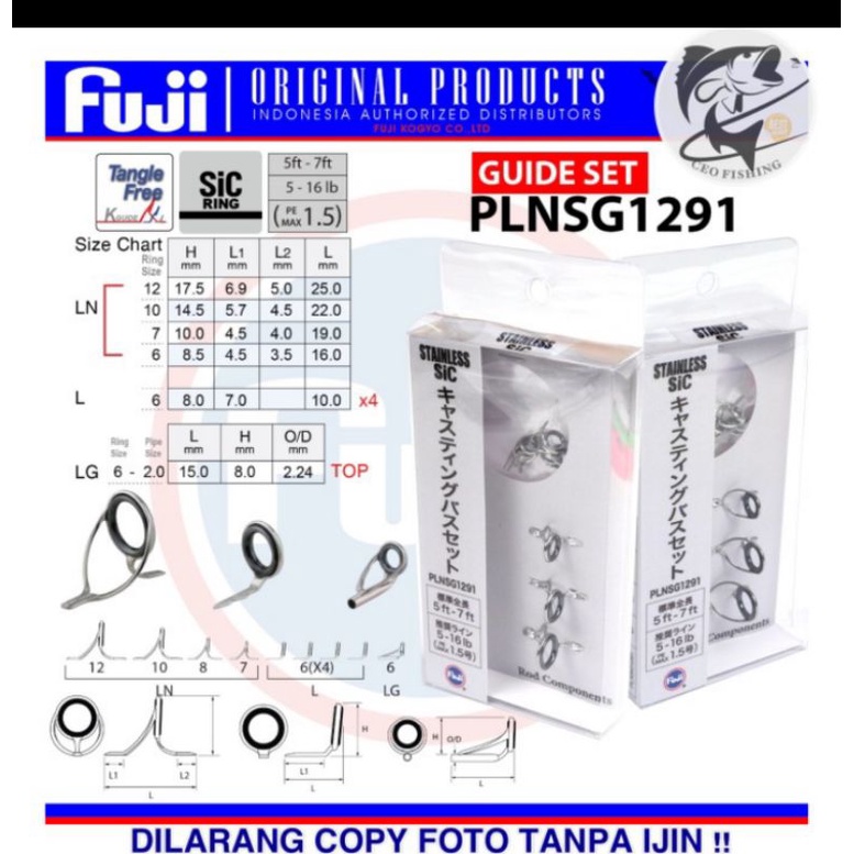 Ensemble De Guide Tige Fuji PLKWSG Taille SG12101 – Anneaux SIC Et Inox – Neuf
