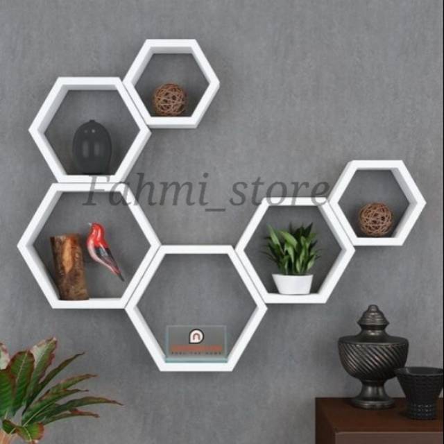 Jual RAK HEXAGONAL KAYU RAK SEGI 6 KAYU SEGI ENAM KAYU VINTAGE RUMAH ...