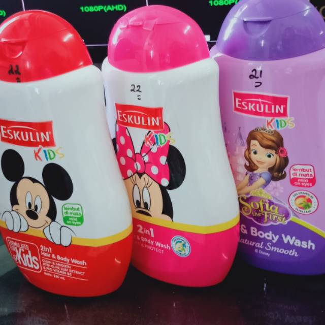 Jual Eskulin Kids Hair&body Wash Sabun Mandi 2 In1 280ml Kemasan Botol ...