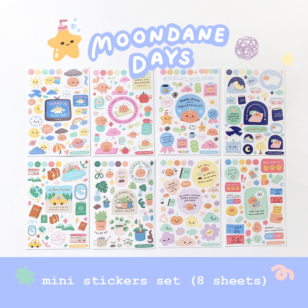 Jual Moon Pancake Mini Sticker Bundle - Moondane Days (Complete Set ...