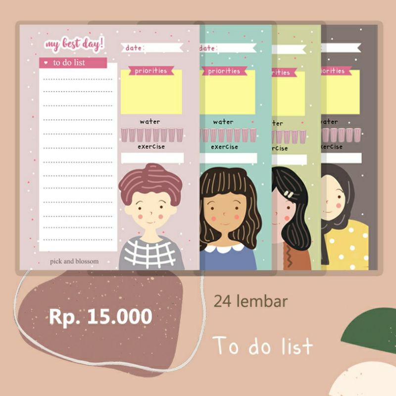 Jual DAILY PLANNER | TO DO LIST | PLANNER 24 LEMBARAN | Shopee Indonesia