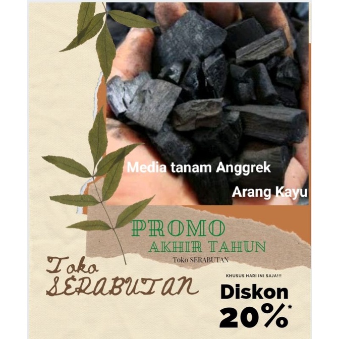 Jual Media Tanam Anggrek 1kg Arang Kayu Bakar Media Tanam Anggrek Pupuk Anggrek Arang