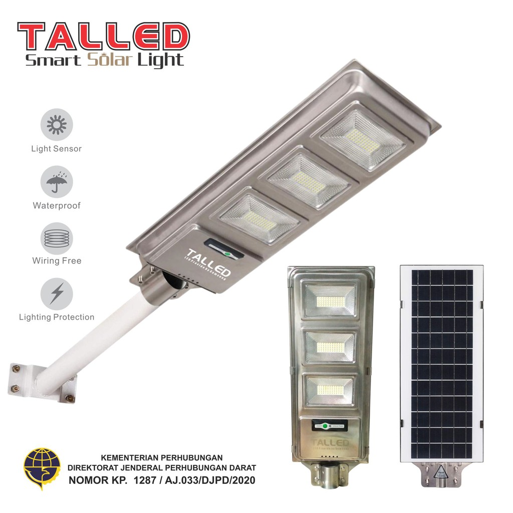 Jual LAMPU JALAN 150W SOLAR CELL TENAGA SURYA TALLED PJU ALL IN 1 LED ...