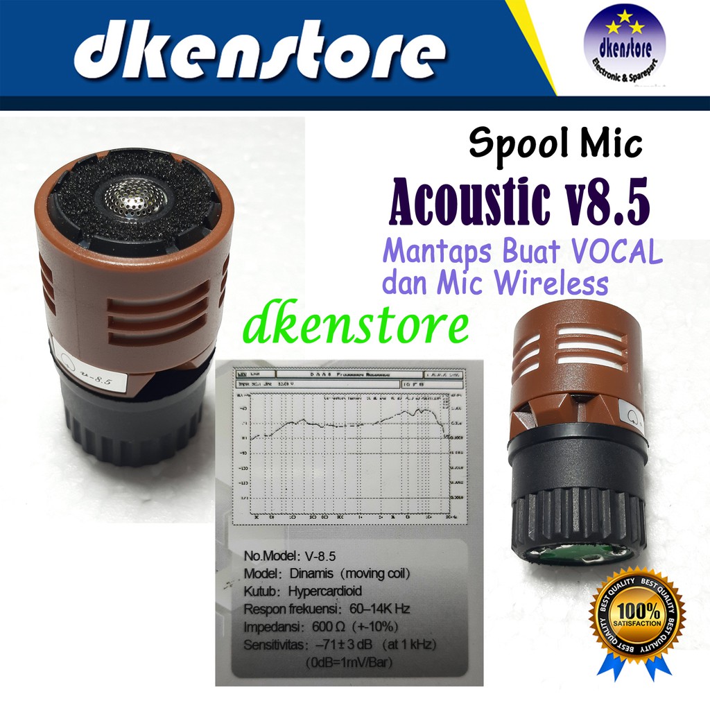 Jual Spool Mic Acoustic V8.5 Sensitif Bagus vocal dan mic wireless
