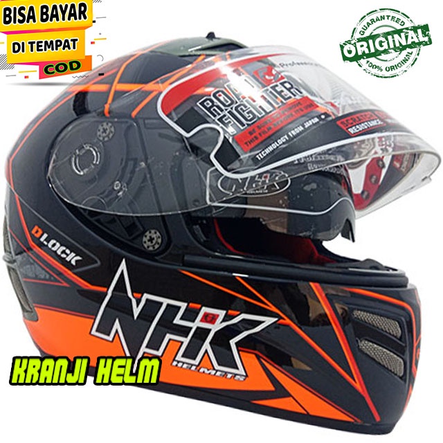 Jual Helm / Helm fullface / Helm nhk terminator defender black orange ...