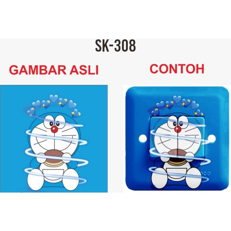 Jual Sticker Colokan Listrik / Stiker Saklar Lampu Karakter Kucing Biru ...