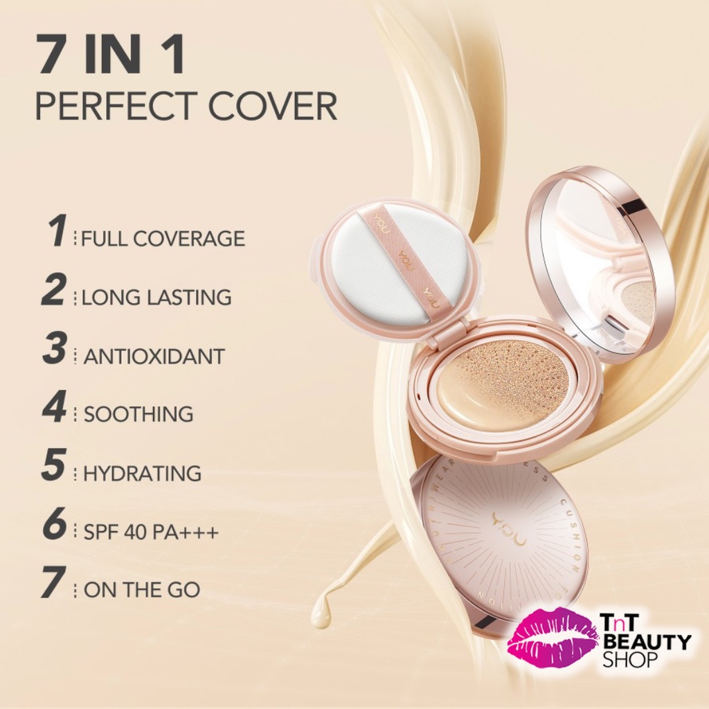 Jual Y.O.U Noutriwear+ Flawless Cushion Foundation SPF 40 PA+++ Nourishing Poreless Full