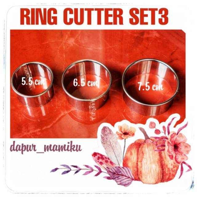 Jual DAPURMAMI Ring Kue Bentuk Bulat Round Cake Ring Cutter SET 3