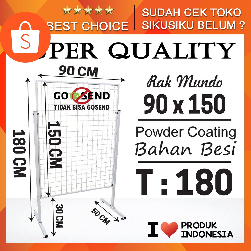 Jual Rak Mundo 90X150CM RAM Bingkai Frame Display Cantolan Wire Grid ...