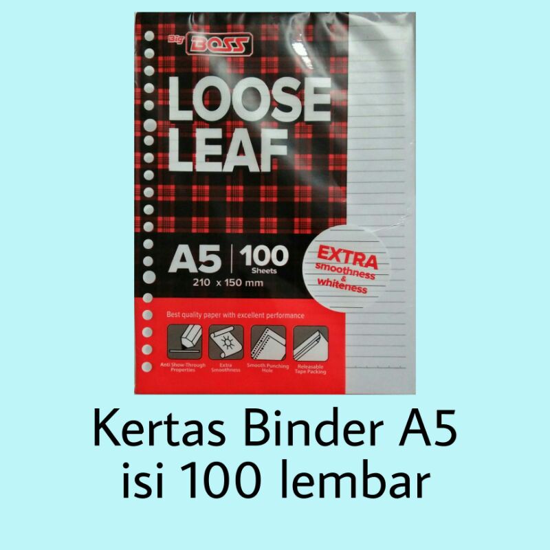 Jual Kertas Binder Big Boss ukuran A5 isi 100 lembar. | Shopee Indonesia