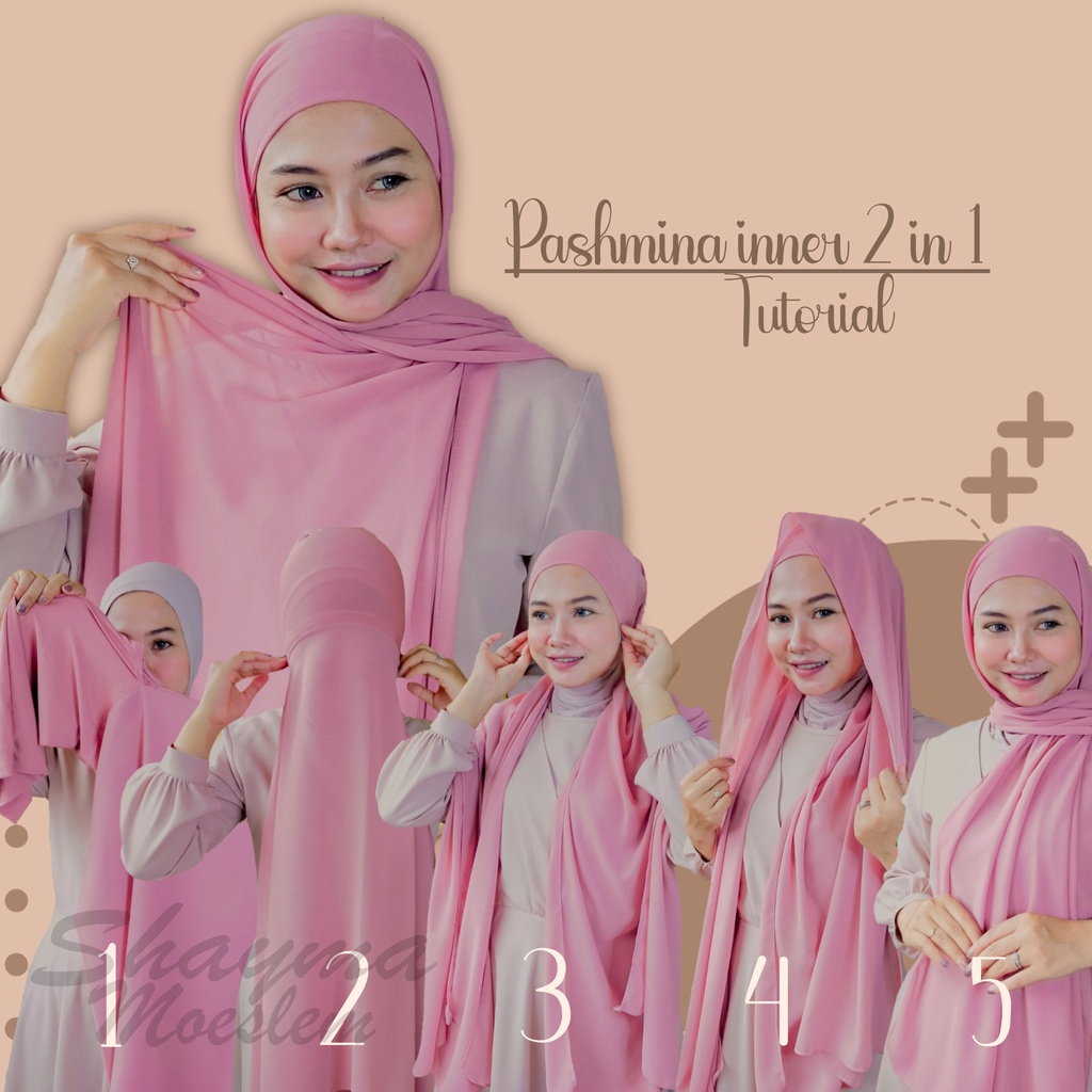 Jual Pashmina Inner 3in1 Layer Bolak Balik Ceruty Babydoll | Shopee ...