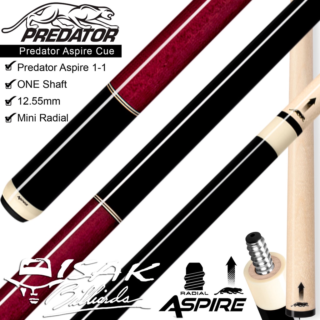 Jual Predator Aspire 1-1 Pool Cue | low Deflection Radial One Shaft ...