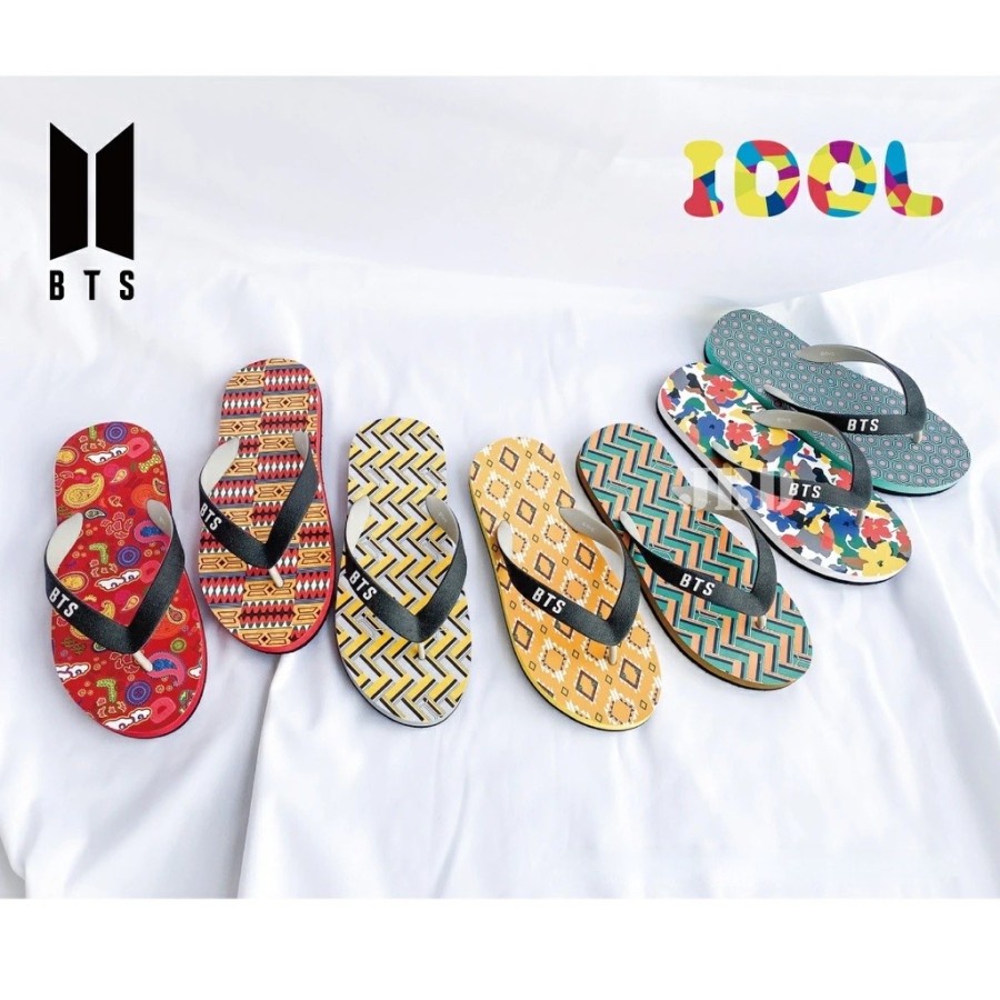 Jual Sandal BTS IDOL Series High Quality Flip Flop Kekinian Korea ...