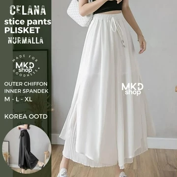 Celana Panjang Sifon Gaya Korea Nirmalla Stice Pants Celana Kulot Dobel Layer Nirmalla MKD SHop