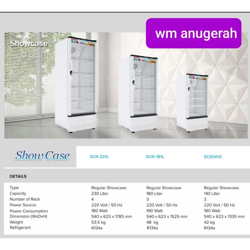 Jual SHOWCASE POLYTRON SCN 230 L 4 RAK DISPLAY COOLER KULKAS LOW WATT ...