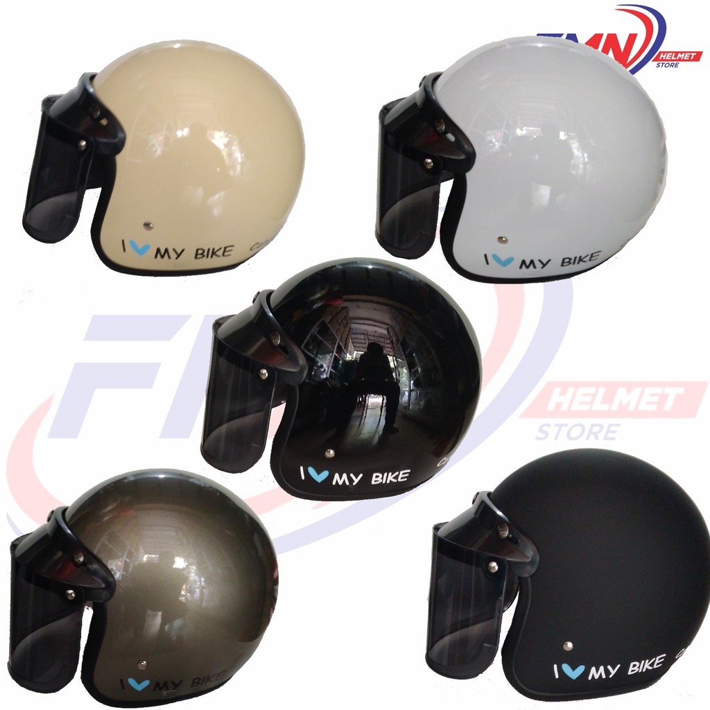 Jual Helm Bogo Retro Vespa I Love My Bike Shopee Indonesia