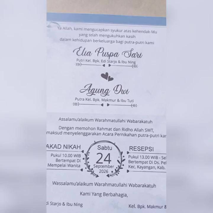 Jual Undangan Pernikahan Aesthetic Rustic Elegant Mewah Unik Simple ...
