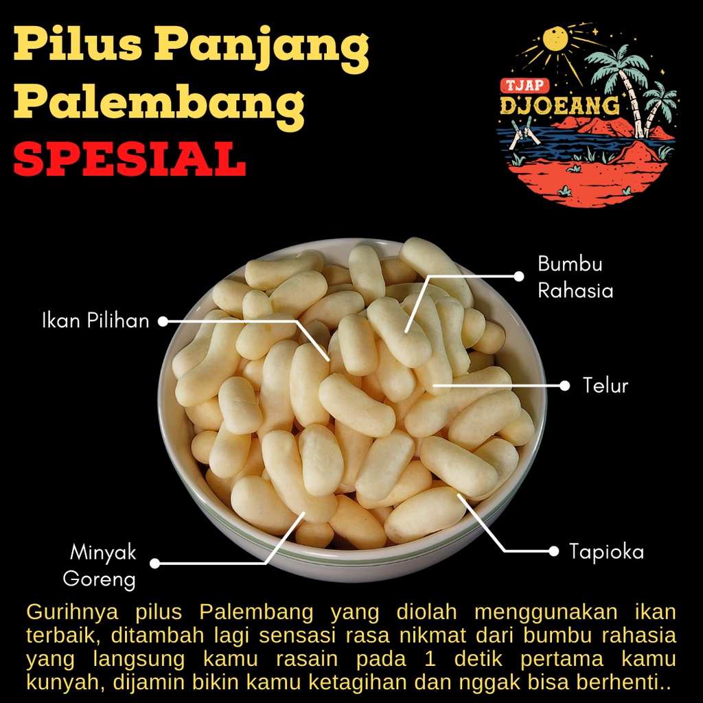 Jual Pilus Panjang Palembang Spesial Cap Satu Ikan Rasa Ikan Tenggiri