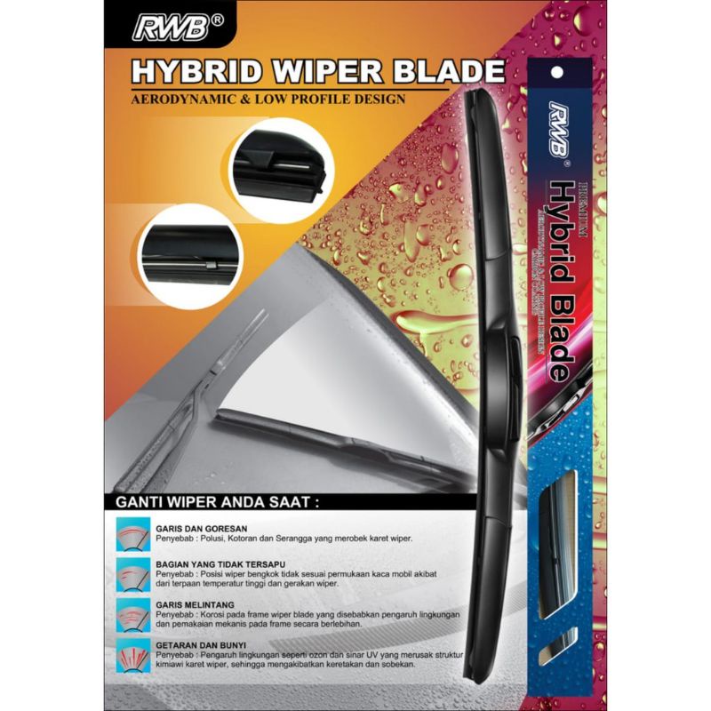 Jual Wiper Mobil Hybrid Blade (harga Per 1 Pcs) Merk RWB Untuk KACA ...