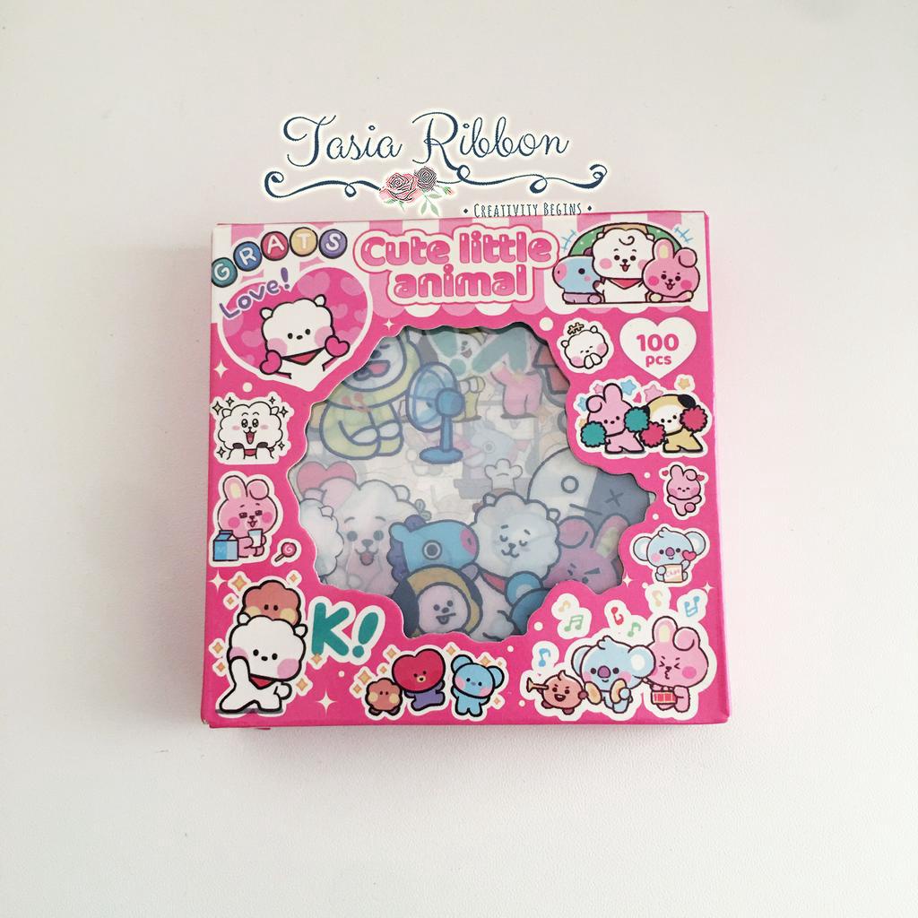 Jual Viral Sticker Big Pack Botol Korea Aesthetic Lucu [100pc]/ Stiker