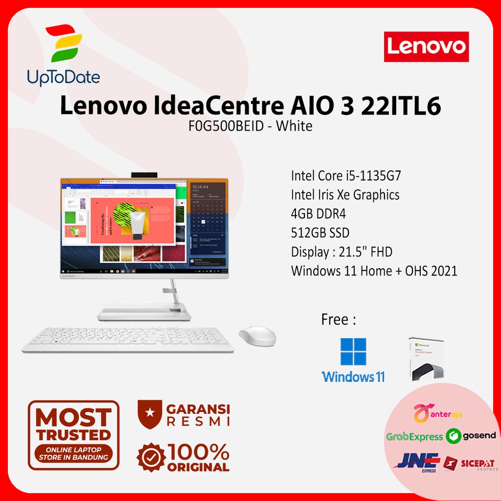 Jual Lenovo Ideacentre Aio Itl Beid Core I G Gb Gb W