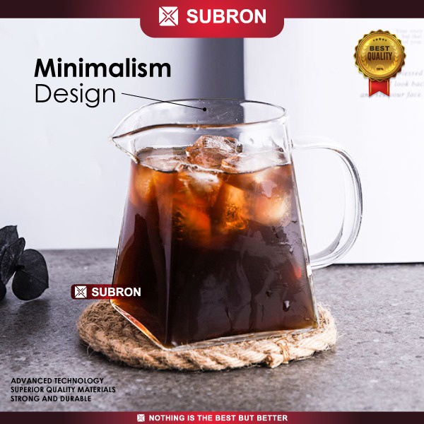 Jual SUBRON Teko Teh Kaca Kotak High Borosilicate Teapot Square Kopi ...