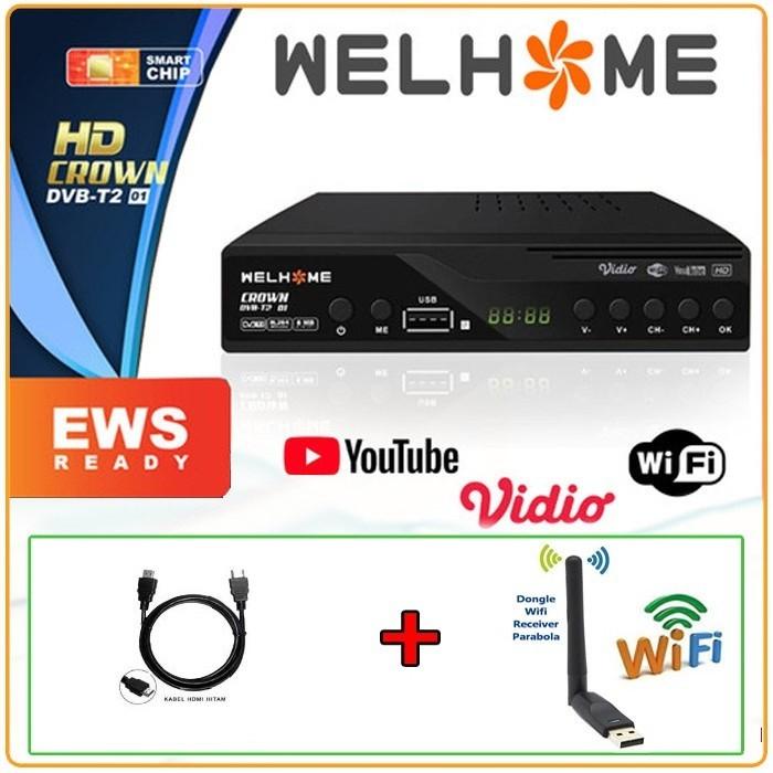 Jual Set Top Box Tv Digital Welhome Dvb T2 Ews Uhf Hd Dongle Dan Hdmi