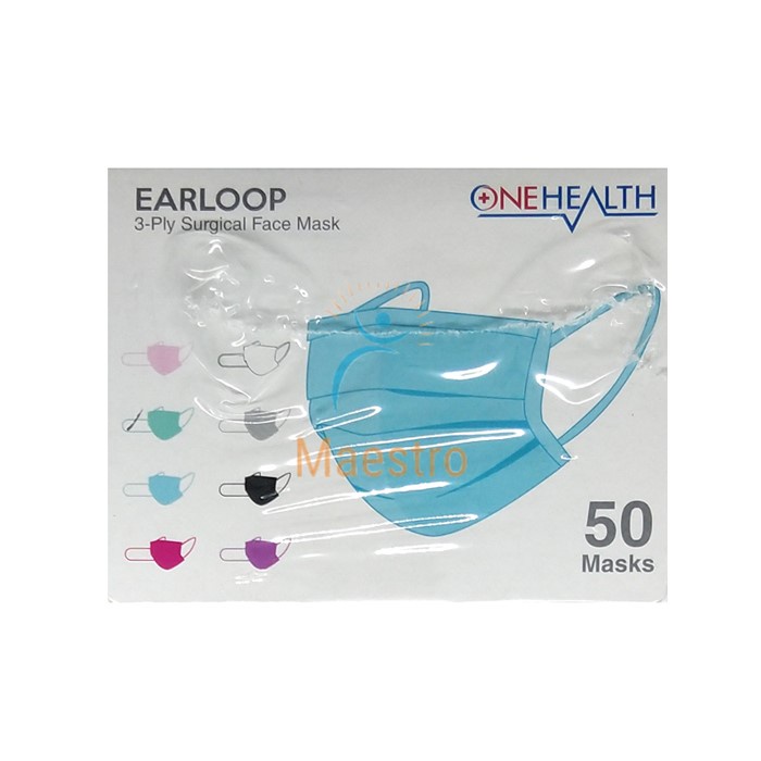 Jual Masker Medis OneHealth 3-Ply Earloop Surgical Bedah Face Mask One ...